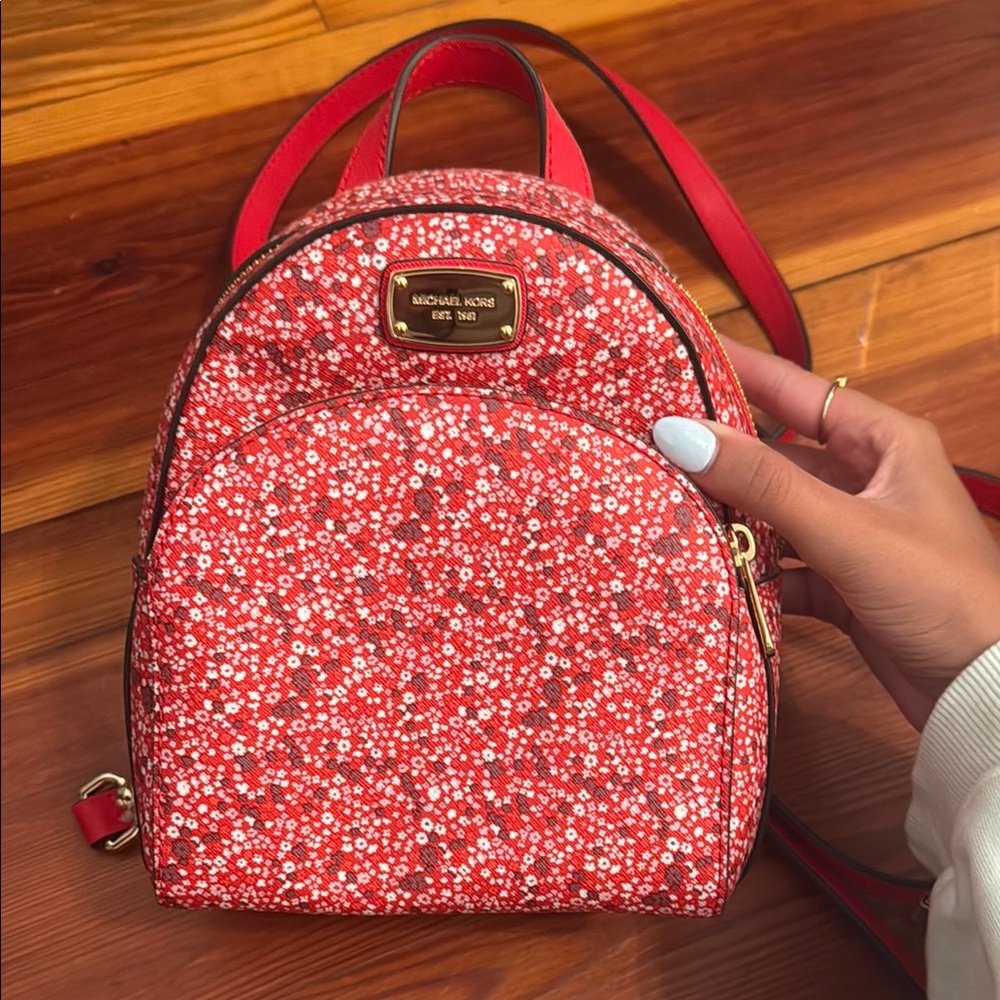 Michael Kors Red Glitter Mini Backpack